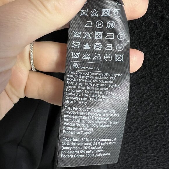 Allsaints Eds Wool-Blend Peacoat Men's Black 38 - Picture 6 of 15